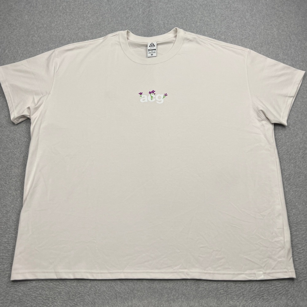 Nike ACG Shirt Mens 4XL Cream Floral Graphic Dri-FIT Loose Fit Tee Italy IH1324